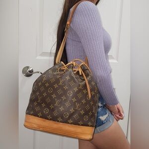 Louis Vuitton Brown and Tan Monogram tote bag